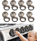 Gas Stove Knob Protective Cover - 8 Pieces - Universal - Plastic Knob Cover - Suitable for Gas Stove, Gas/Electric Stove, Electric Oven, Induction Stove, Gas BBQ, Hob - Kitchen Utensils - Black - Child Safety