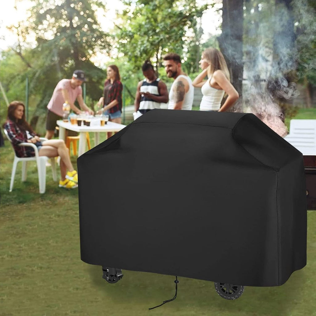 190*71*127 cm - BBQ Cover - Barbecue Covers - Waterproof Barbecue Protective Cover - Waterproof Protective Cover - 210D Robust Outdoor Grill Cover - Windproof - UV-resistant - Tear-resistant - Weatherproof Gas Grill Protector - With Storage Bag - Black