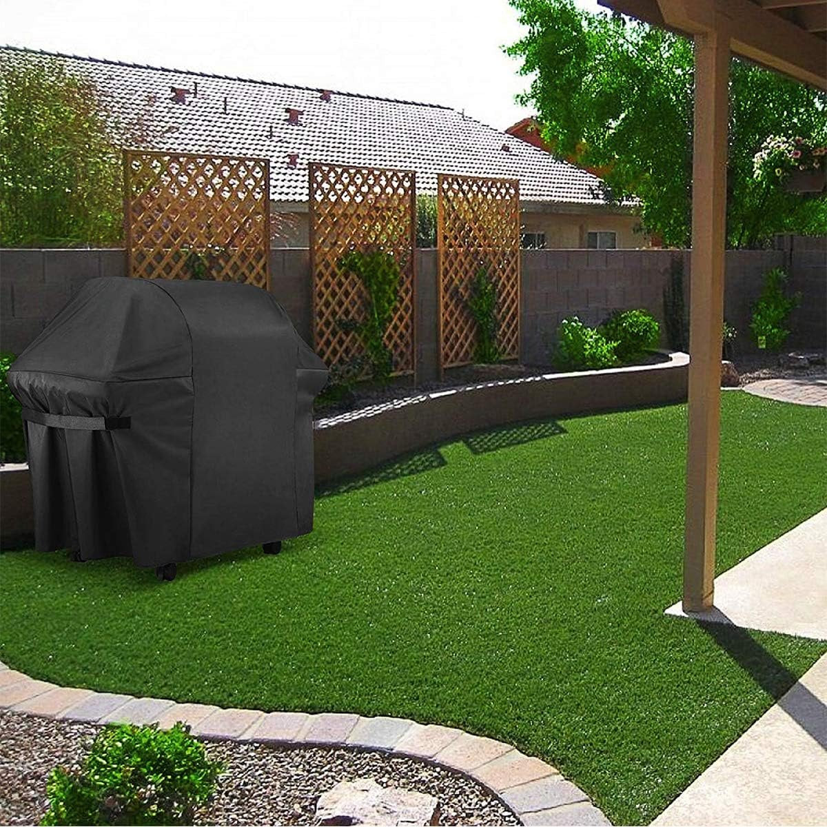 BBQ Cover 420D Oxford Fabric Barbecue Protective Tarpaulin Shockproof UV-Resistant and Waterproof (152 x 76 x 121 cm)