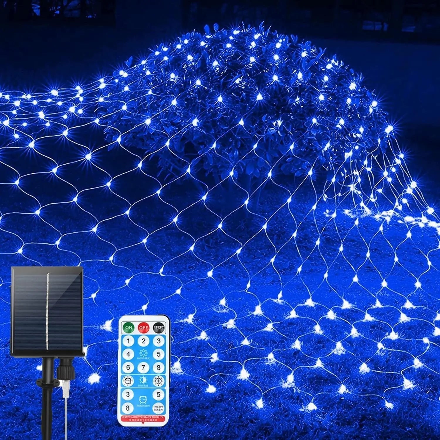 Solar Net Mesh String Lights 9.8ft × 6.6ft – Outdoor Garden, Wedding, Party, Christmas Decorations