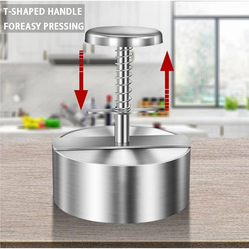 Hamburger Press - Round Stainless Steel Non-Stick Hamburger Press - Patty Mold - Grilling Tool - Patty Mold