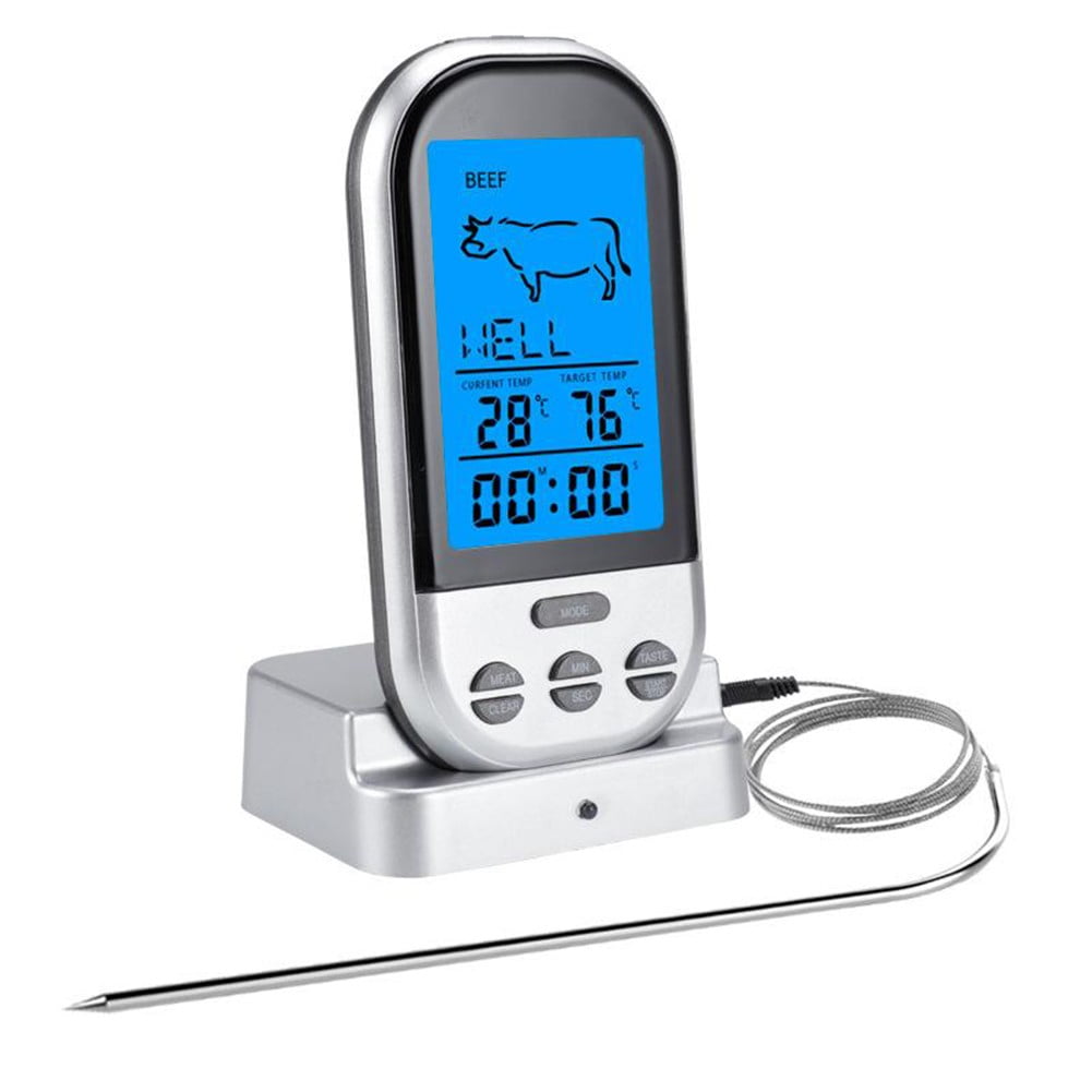 Arkzeo 1* Wireless Grilling Thermometer Food Meat Oven Bbq Thermometer Digital Wireless Remote Probe Cooking Set Grill For Cooking