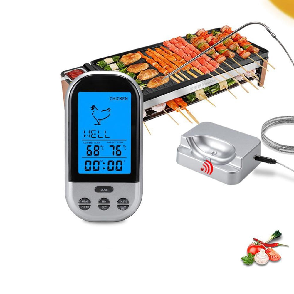 Arkzeo 1* Wireless Grilling Thermometer Food Meat Oven Bbq Thermometer Digital Wireless Remote Probe Cooking Set Grill For Cooking