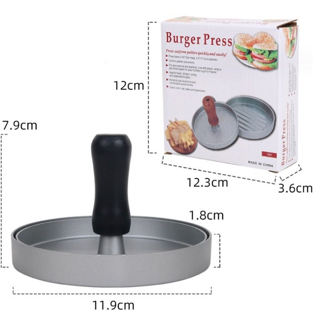 Burger Press Hamburger Press Patty Maker with   Aluminum Hamburger Mold Non-Stick, BBQ Grill Accessories Kitchen Tool for Grilling Black handle spray paint (with coating)
