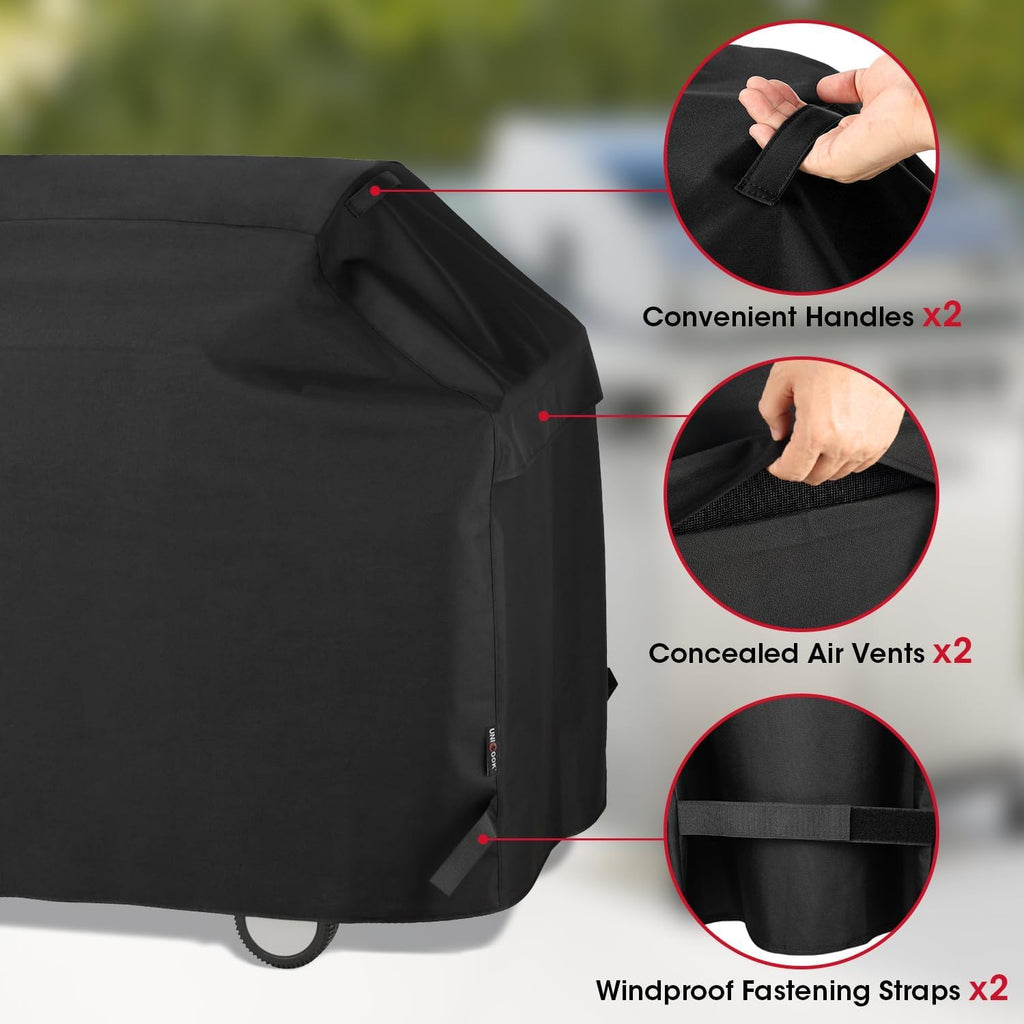 Heavy Duty Waterproof Barbecue Gas Grill Cover, 65-inch BBQ Cover, Special Fade and UV Resistant Material, Durable and Convenient, Fits Grills of Weber Char-Broil Nexgrill Brinkmann and More