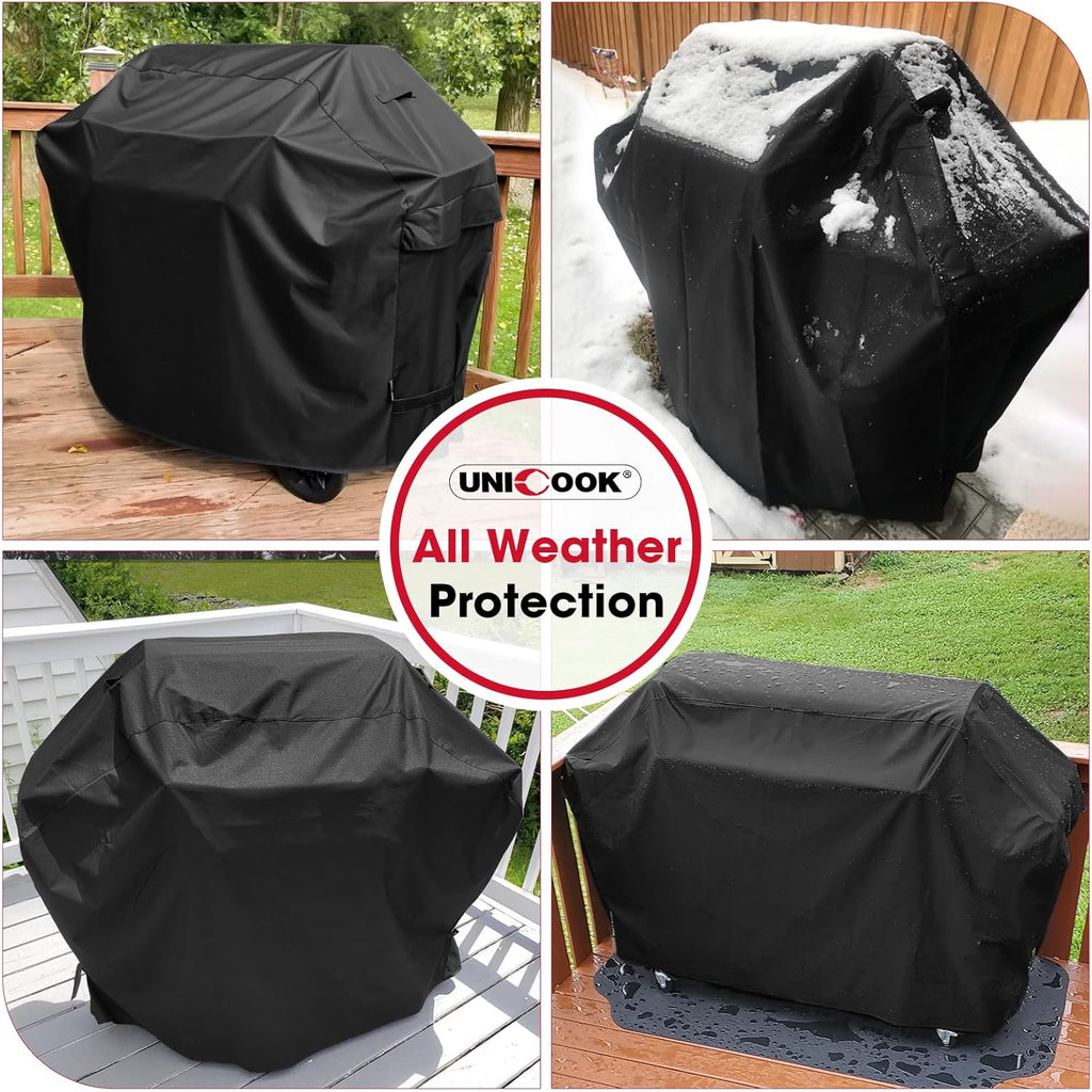 Grill Cover 55 Inch for Outdoor Grill, Heavy Duty, Waterproof, Fade Resistant, BBQ Cover with Handles/Straps/Air Vents, Compatible with Weber Charbroil Nexgrill Gas BBQs etc