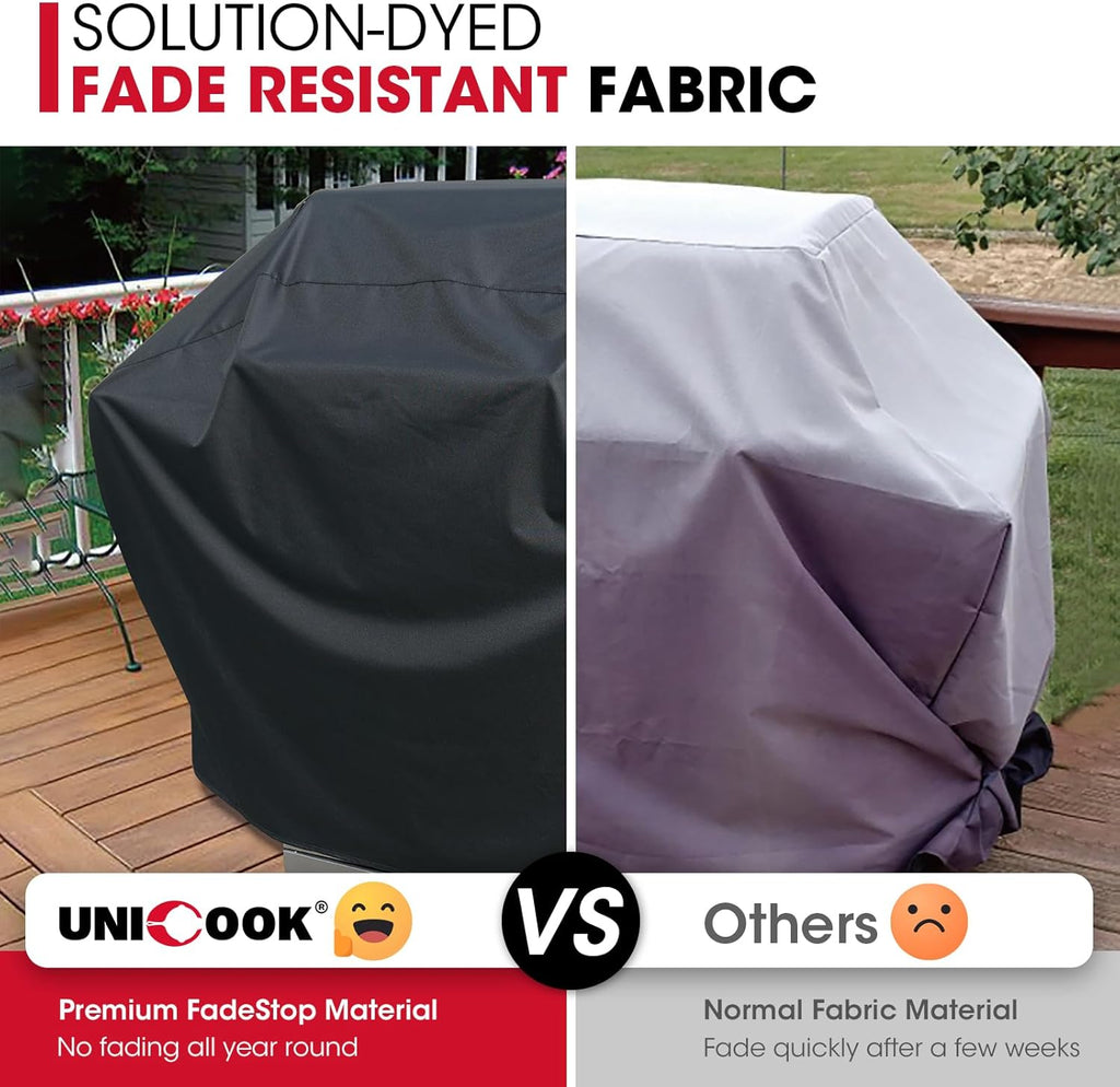 Grill Cover 60 Inch, Heavy Duty Waterproof Gas Grill Cover for Outside, Fade Resistant Outdoor Barbecue Protector, Compatible with Weber Char-Broil Nexgrill BBQs up to 58" Wide