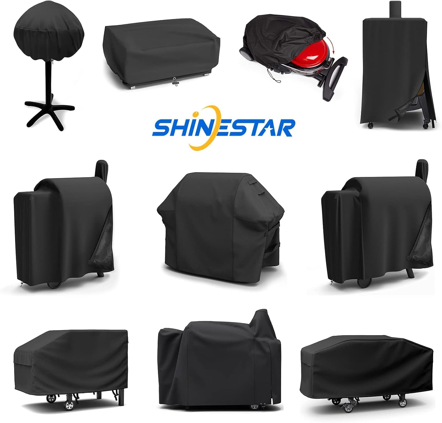 Waterproof Small Round Grill Cover - Fits George Foreman, Techwood, Cuisinart, Homewell Electric Grills, Weber Jumbo Joe Charcoal Grill and More - 19.2" Diameter x 17.6" Height