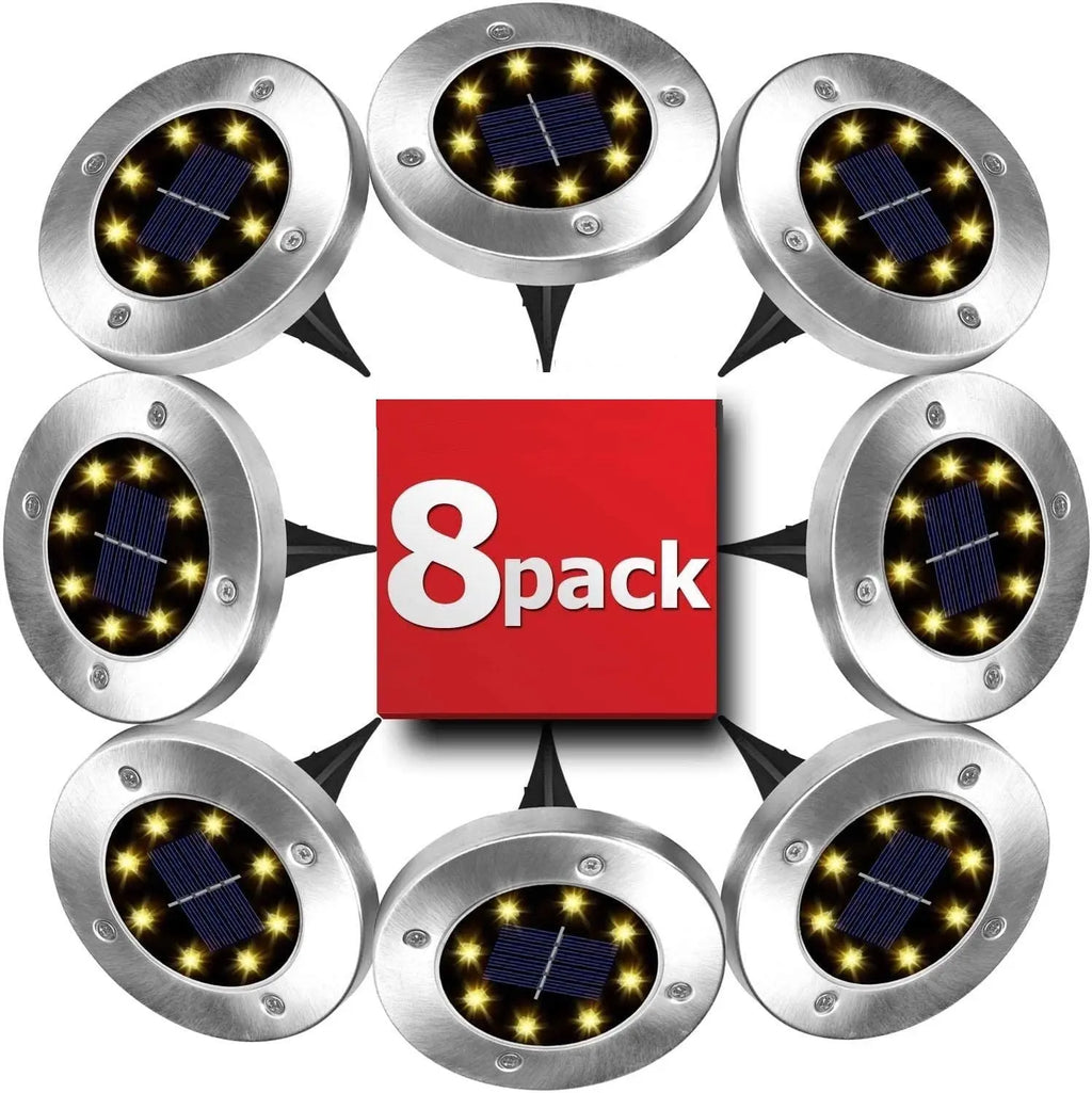 8 Pack LED Solar Pathway Lights – Outdoor Garden, Wedding, Party, Christmas Decorations