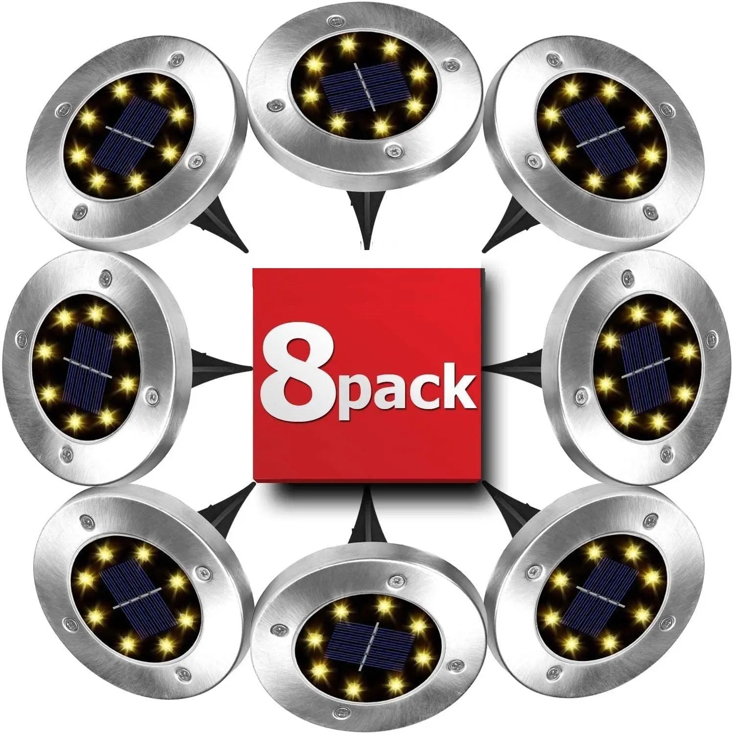 8 Pack LED Solar Pathway Lights – Outdoor Garden, Wedding, Party, Christmas Decorations