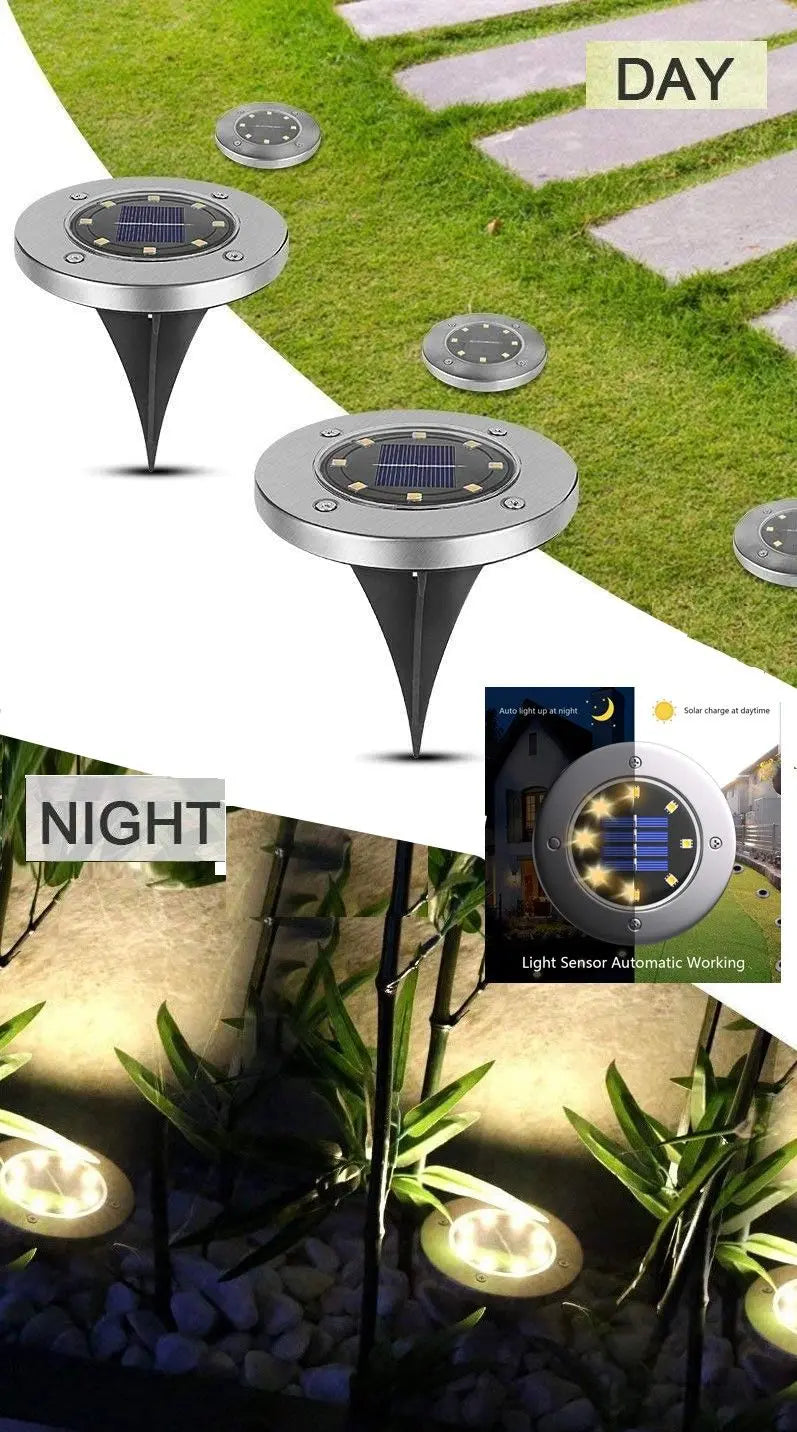 8 Pack LED Solar Pathway Lights – Outdoor Garden, Wedding, Party, Christmas Decorations