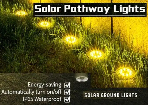 8 Pack LED Solar Pathway Lights – Outdoor Garden, Wedding, Party, Christmas Decorations