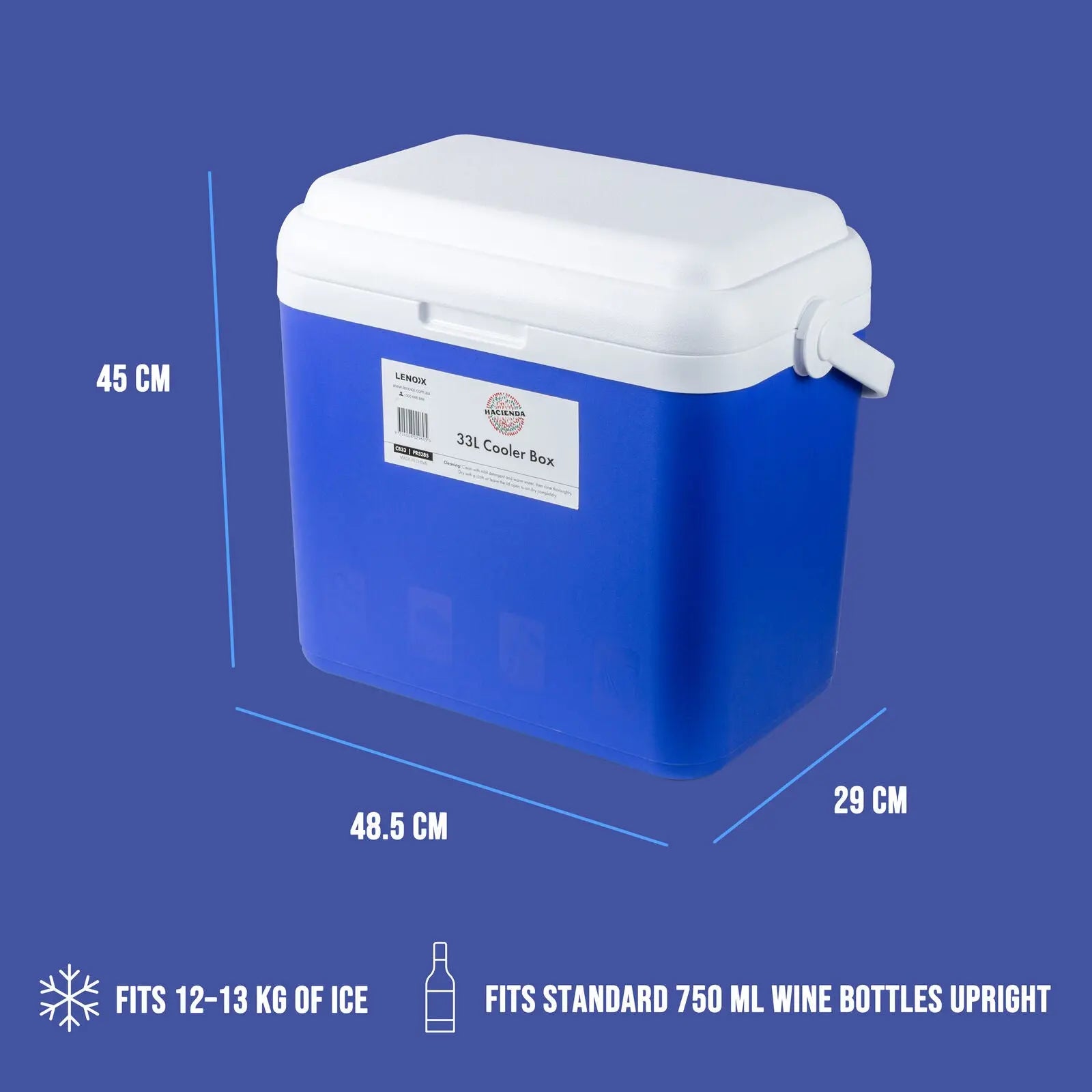 33L Portable Cooler Box Ice Chest for Picnic, Camping, Fishing, Caravan BBQ Backyard Supply Co