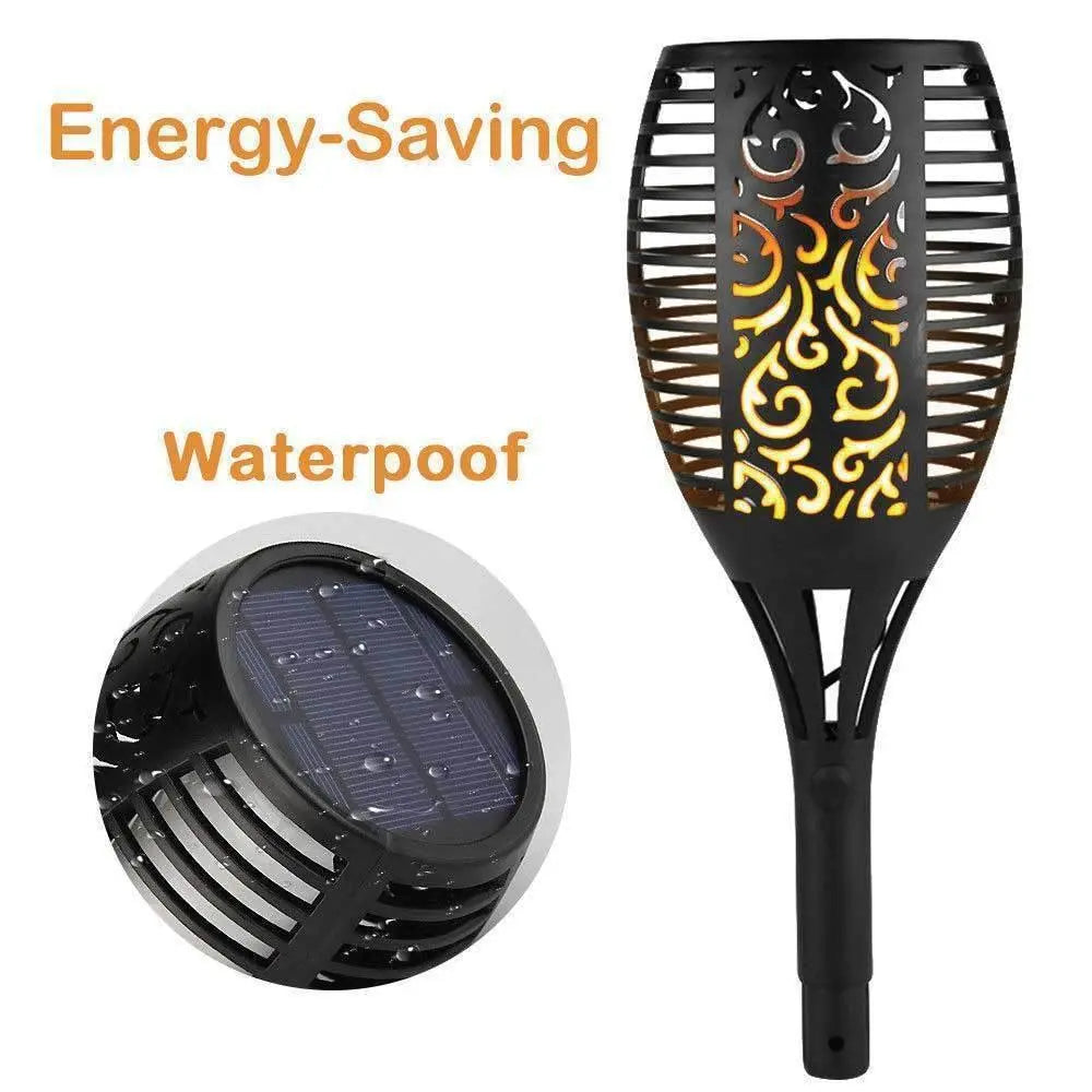 96 Solar LED Dancing Flame Pathway Lights - BBQ Backyard Supply Co
