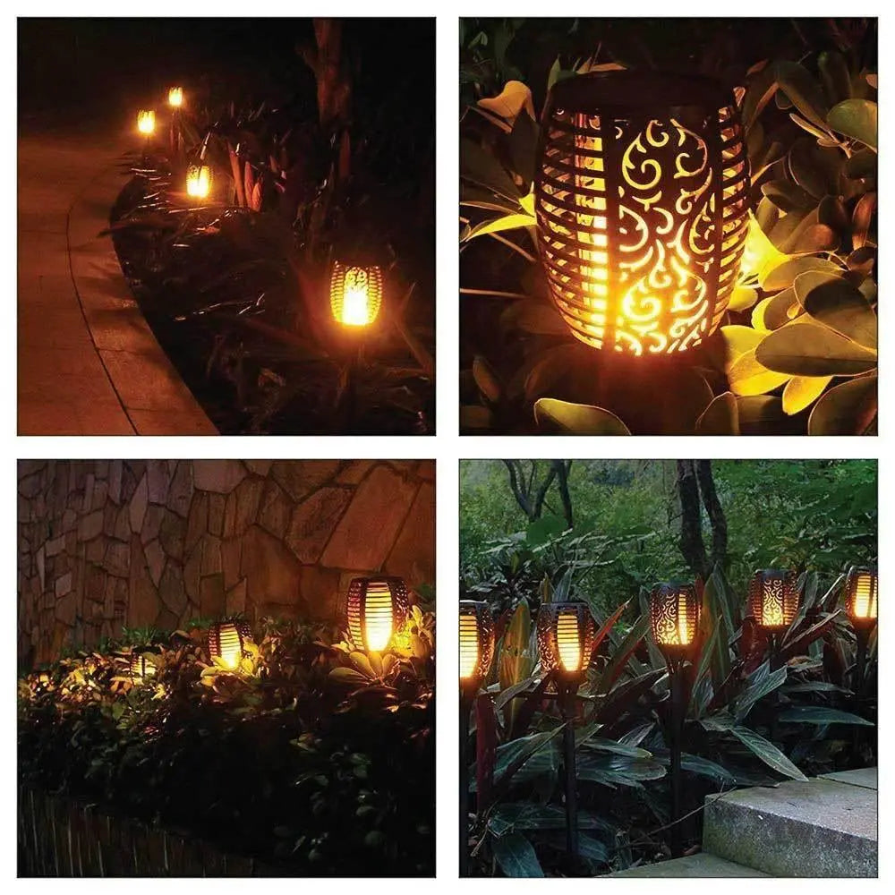 96 Solar LED Dancing Flame Pathway Lights - BBQ Backyard Supply Co