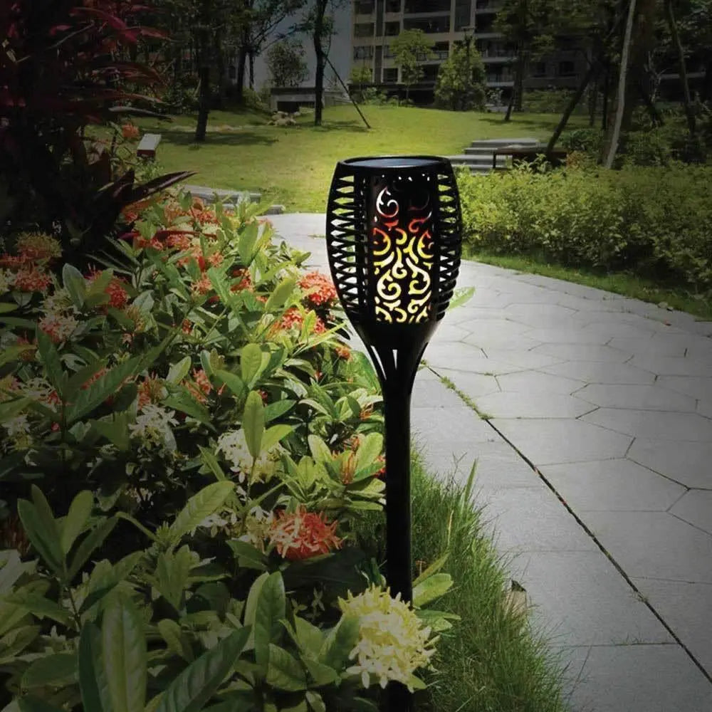 96 Solar LED Dancing Flame Pathway Lights - BBQ Backyard Supply Co