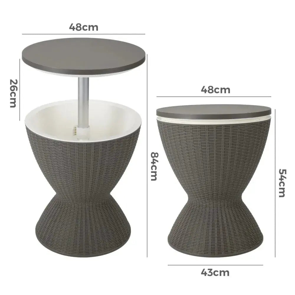 Taupe Ice Bucket Table - BBQ Backyard Supply Co