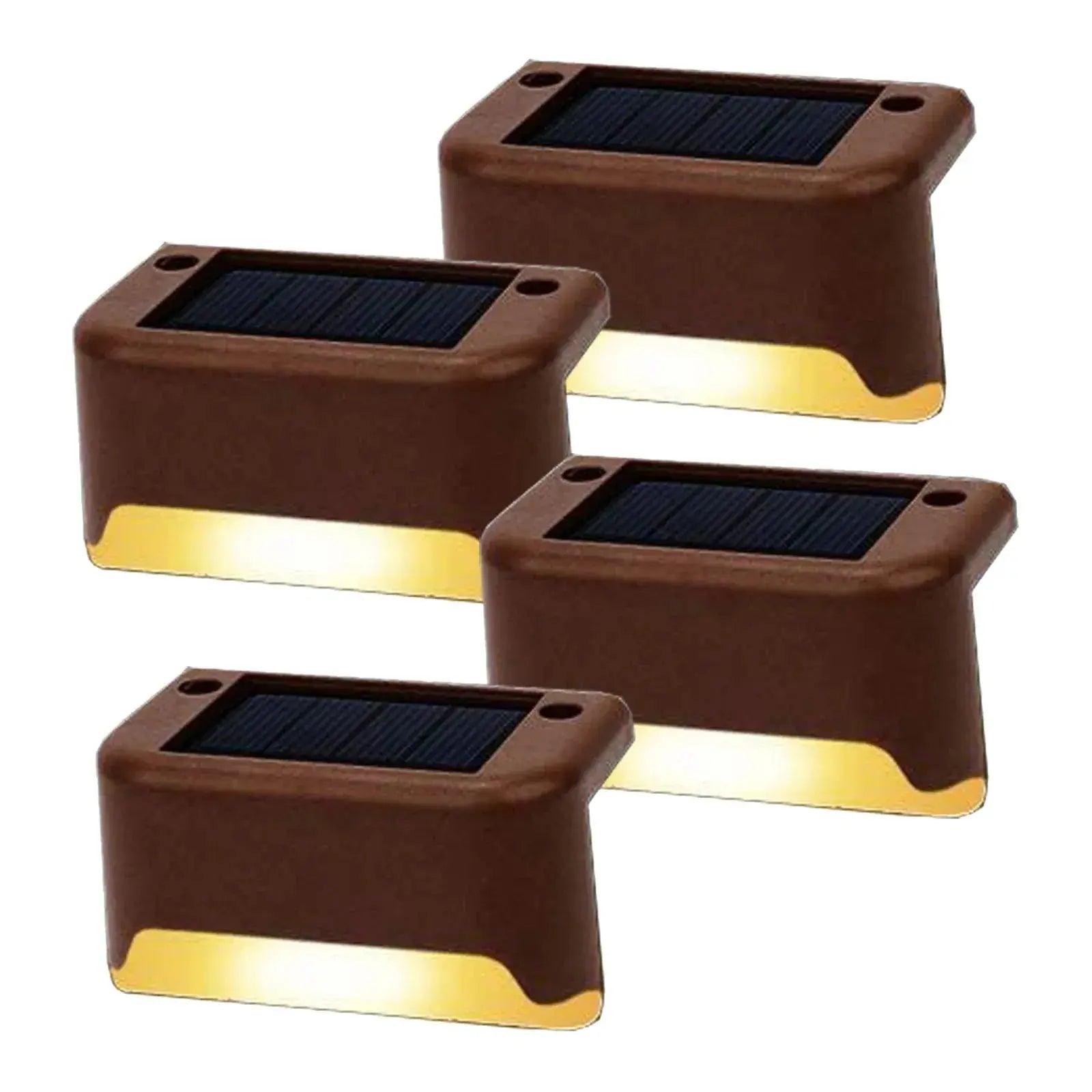 4 Pack Solar Powered LED Outdoor Step Deck Lights - BBQ Backyard Supply Co