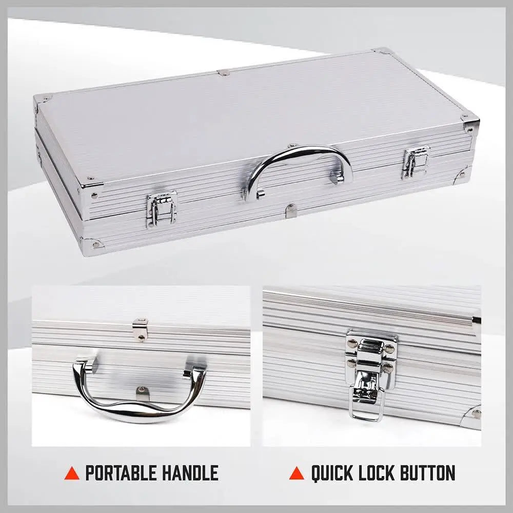 18‑Piece Stainless Steel BBQ Tool Set – Outdoor Cooking Utensils with Aluminium Carry Case - BBQ Backyard Supply Co