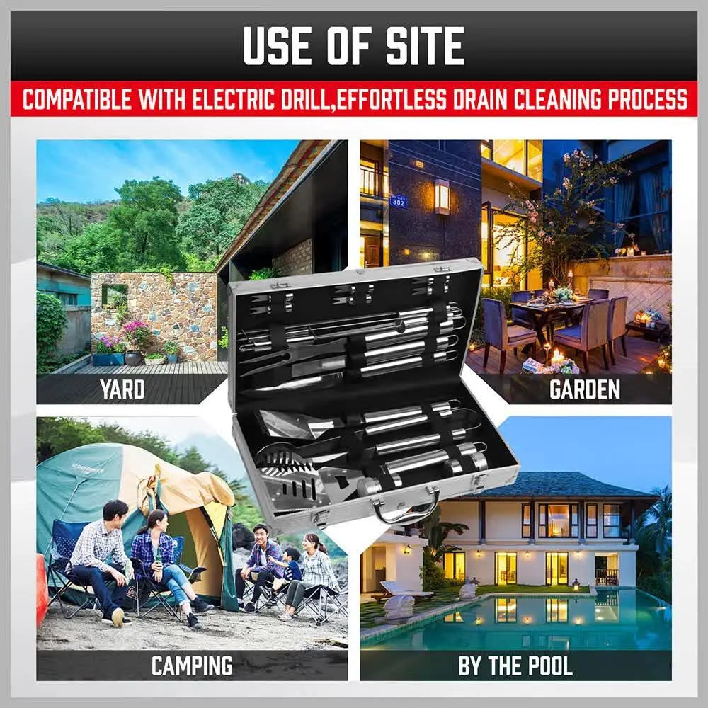 18‑Piece Stainless Steel BBQ Tool Set – Outdoor Cooking Utensils with Aluminium Carry Case - BBQ Backyard Supply Co