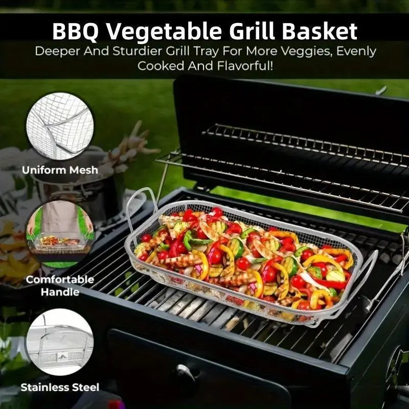 Stainless Steel Square Barbecue Basket - BBQ Backyard Supply Co