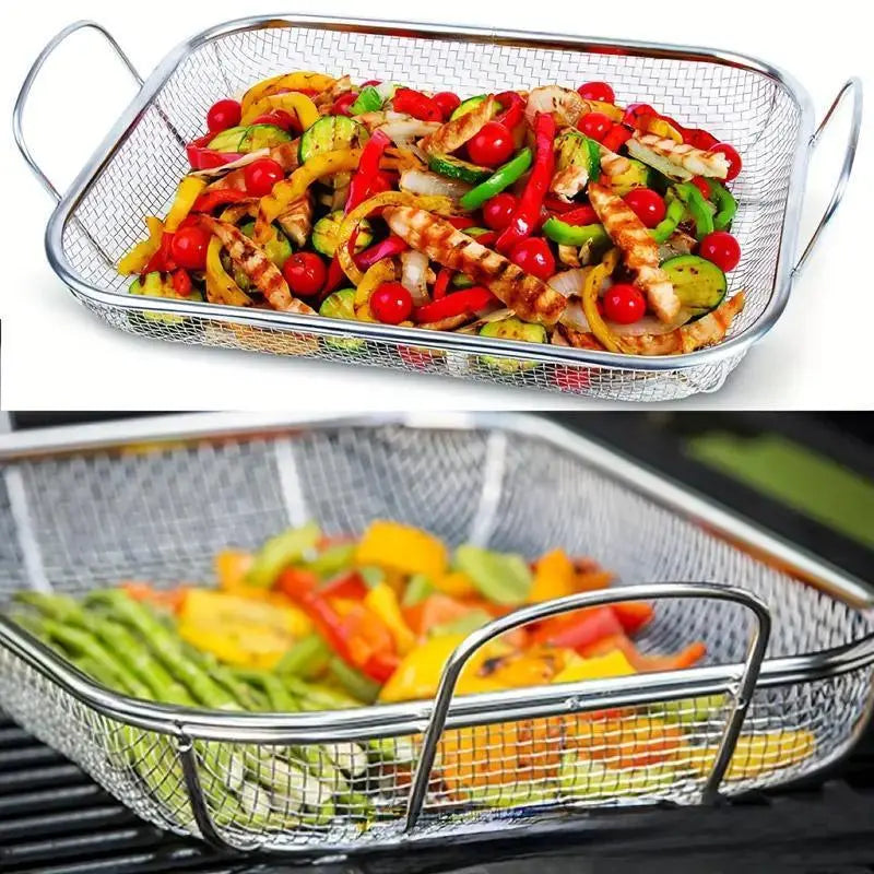 Stainless Steel Square Barbecue Basket - BBQ Backyard Supply Co