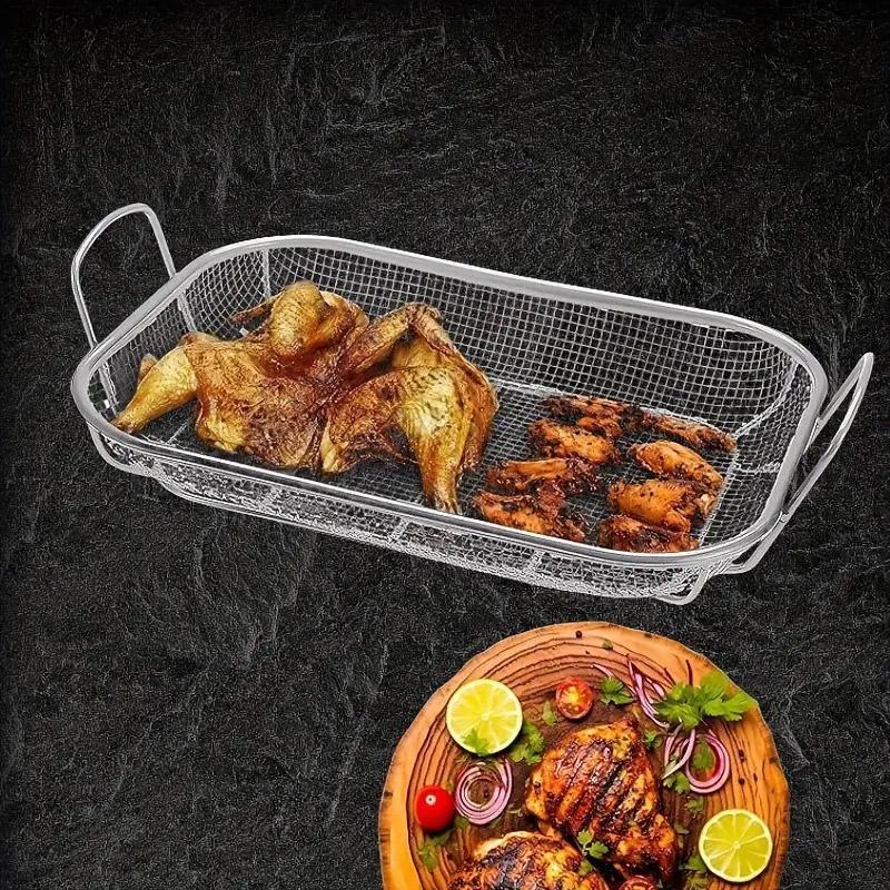 Stainless Steel Square Barbecue Basket - BBQ Backyard Supply Co