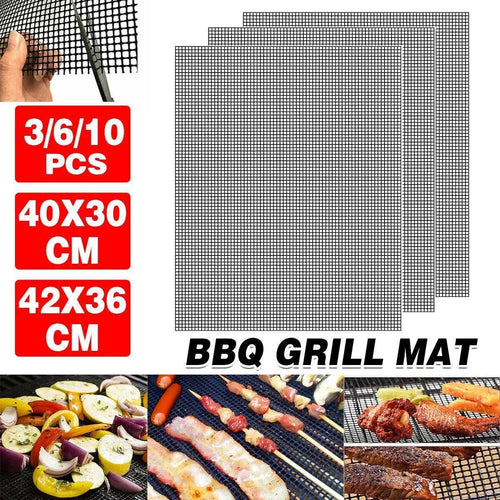 10PCS Non-Stick BBQ Grill Mesh Mat - 40X30cm-10PCS - BBQ Backyard Supply Co