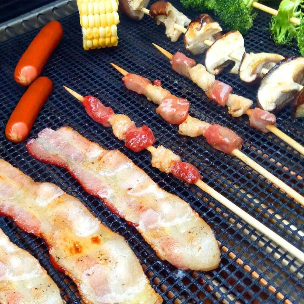 10PCS Non-Stick BBQ Grill Mesh Mat - 40X30cm-10PCS - BBQ Backyard Supply Co