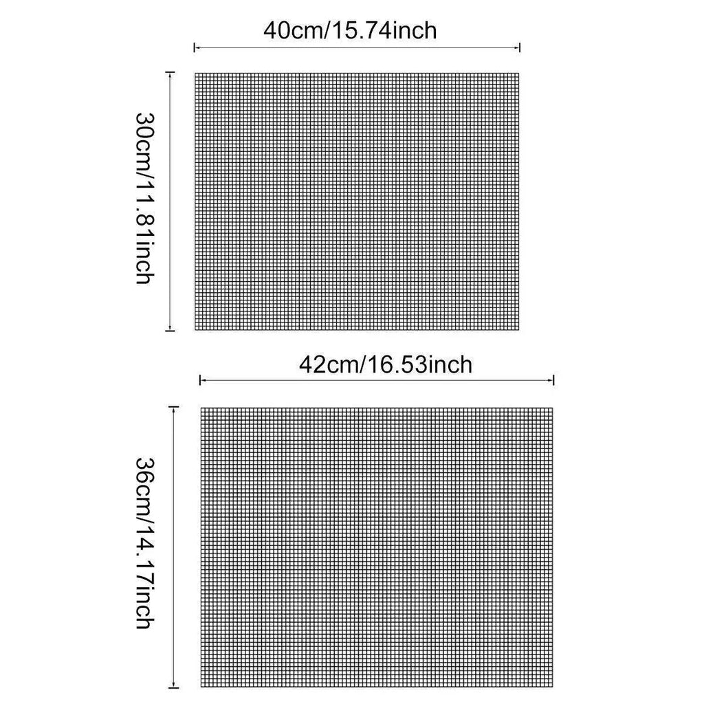3PCS Non-Stick BBQ Grill Mesh Mat - 40X30cm-3PCS - BBQ Backyard Supply Co