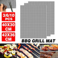 6PCS Non-Stick BBQ Grill Mesh Mat - 40X30cm-6PCS - BBQ Backyard Supply Co