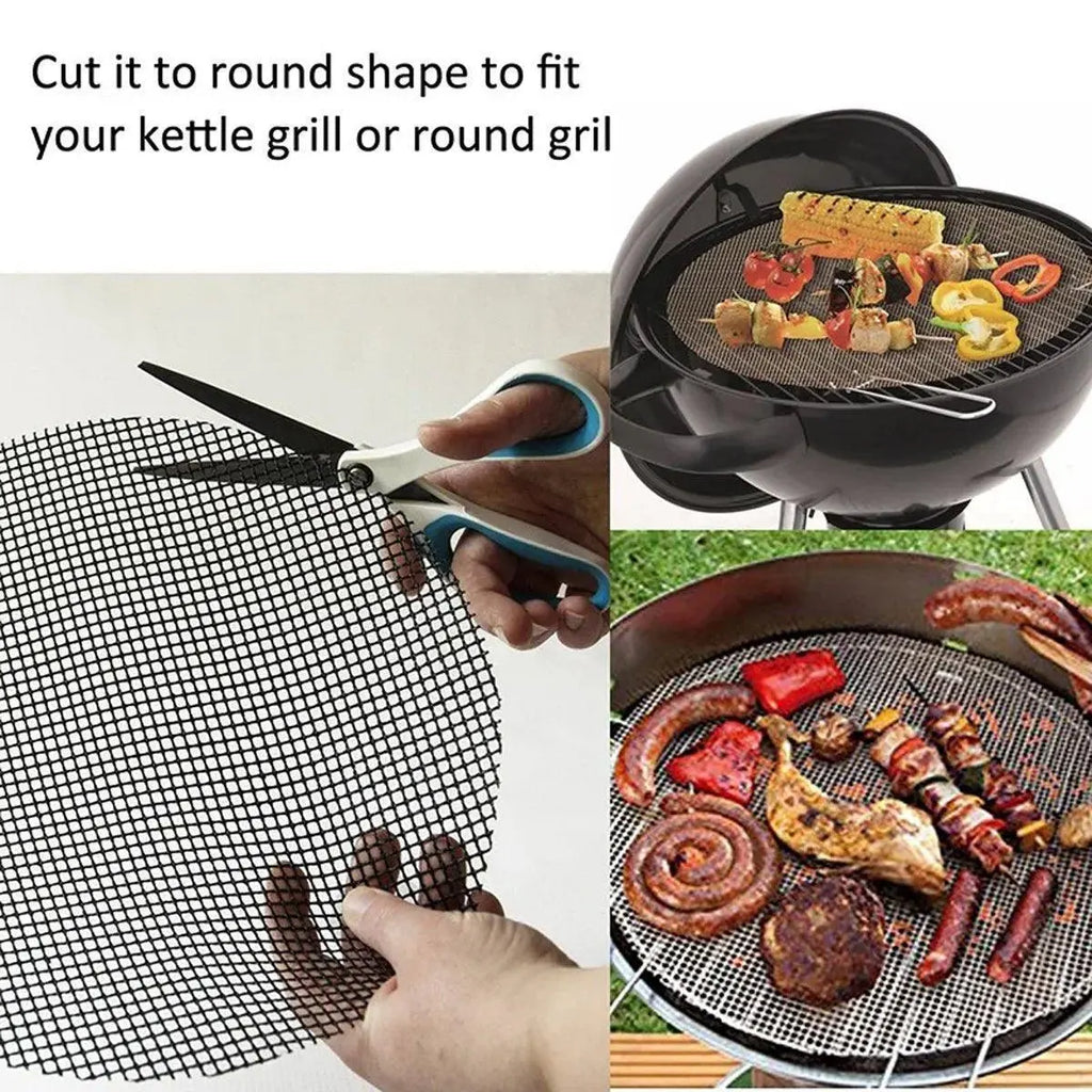6PCS Non-Stick BBQ Grill Mesh Mat - 40X30cm-6PCS - BBQ Backyard Supply Co