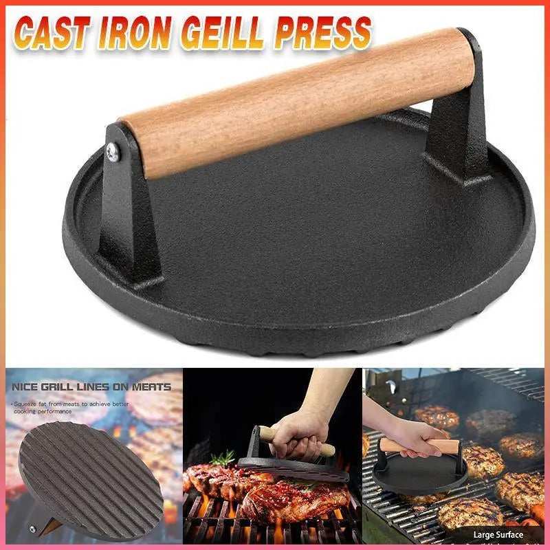 Cast Iron Burger & Steak Press - BBQ Backyard Supply Co