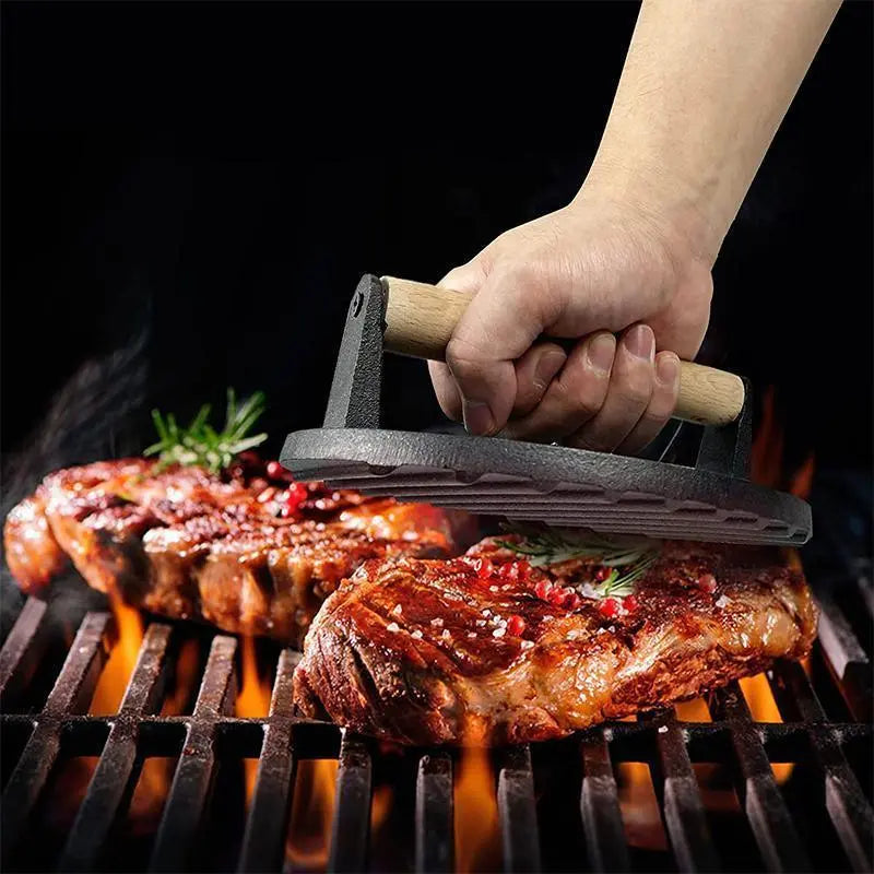 Cast Iron Burger & Steak Press - BBQ Backyard Supply Co