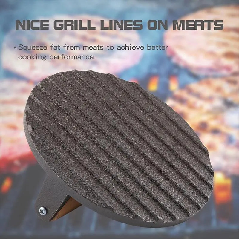 Cast Iron Burger & Steak Press - BBQ Backyard Supply Co