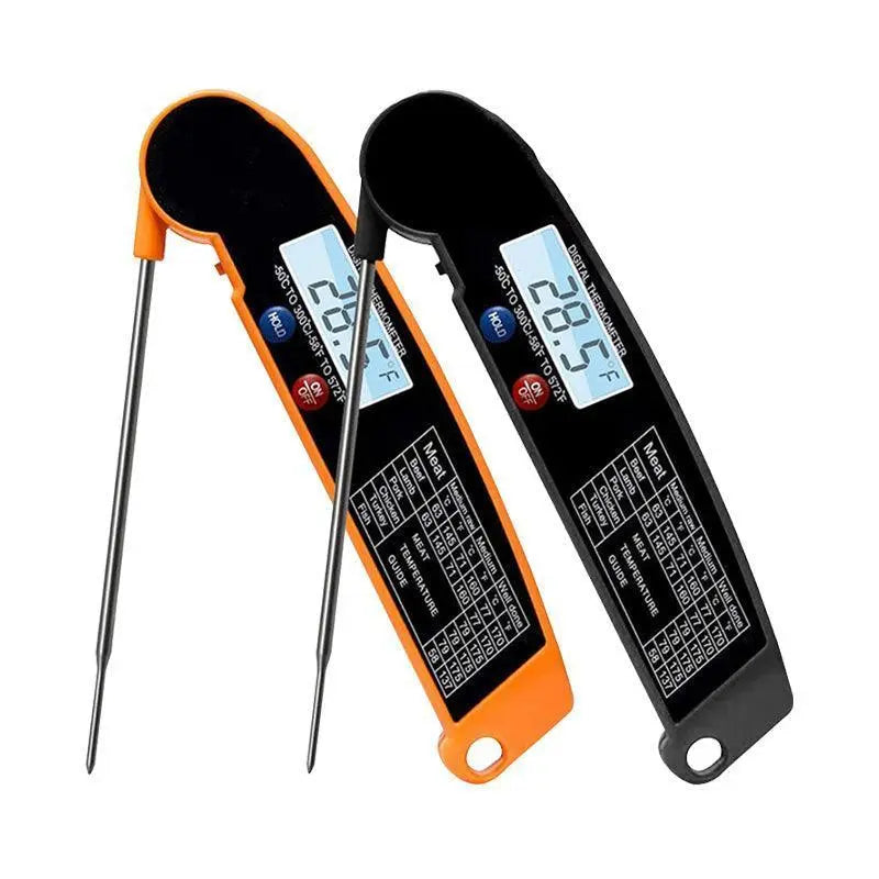 Foldable Digital Thermometer Meat Probe - Black - BBQ Backyard Supply Co