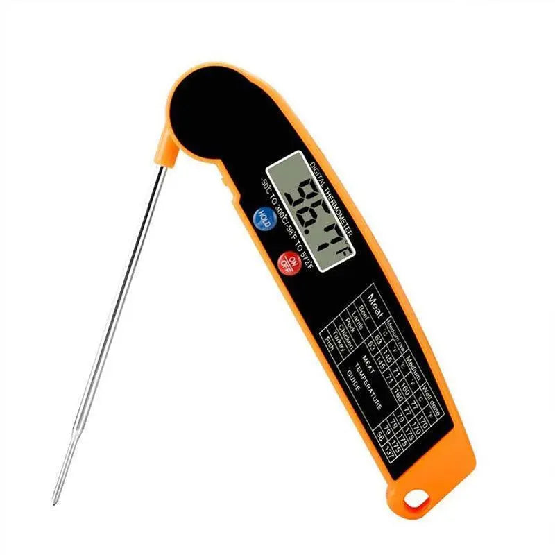 Foldable Digital Thermometer Meat Probe - Black - BBQ Backyard Supply Co