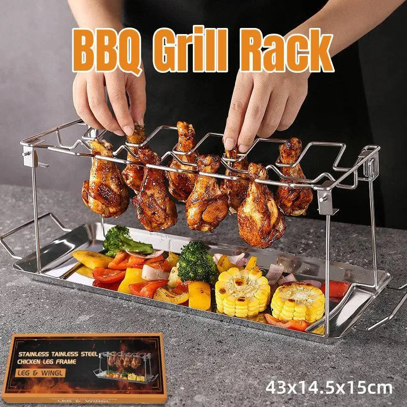 Foldable Stainless Steel Barbecue Grill Rack - BBQ Backyard Supply Co