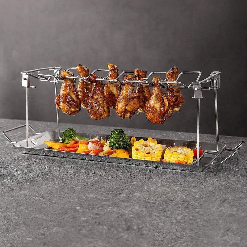 Foldable Stainless Steel Barbecue Grill Rack - BBQ Backyard Supply Co