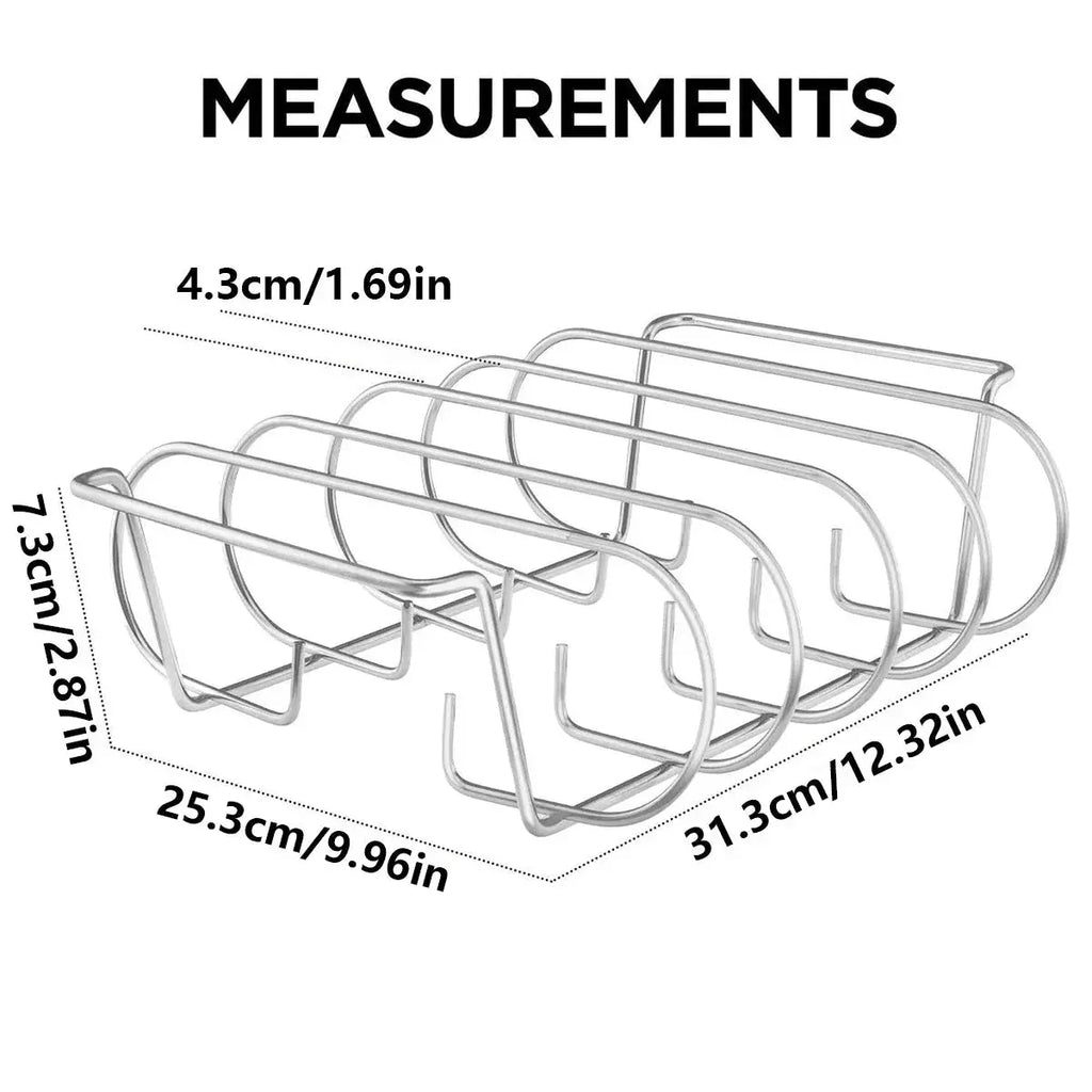 BBQ Rib Rack - Black - BBQ Backyard Supply Co