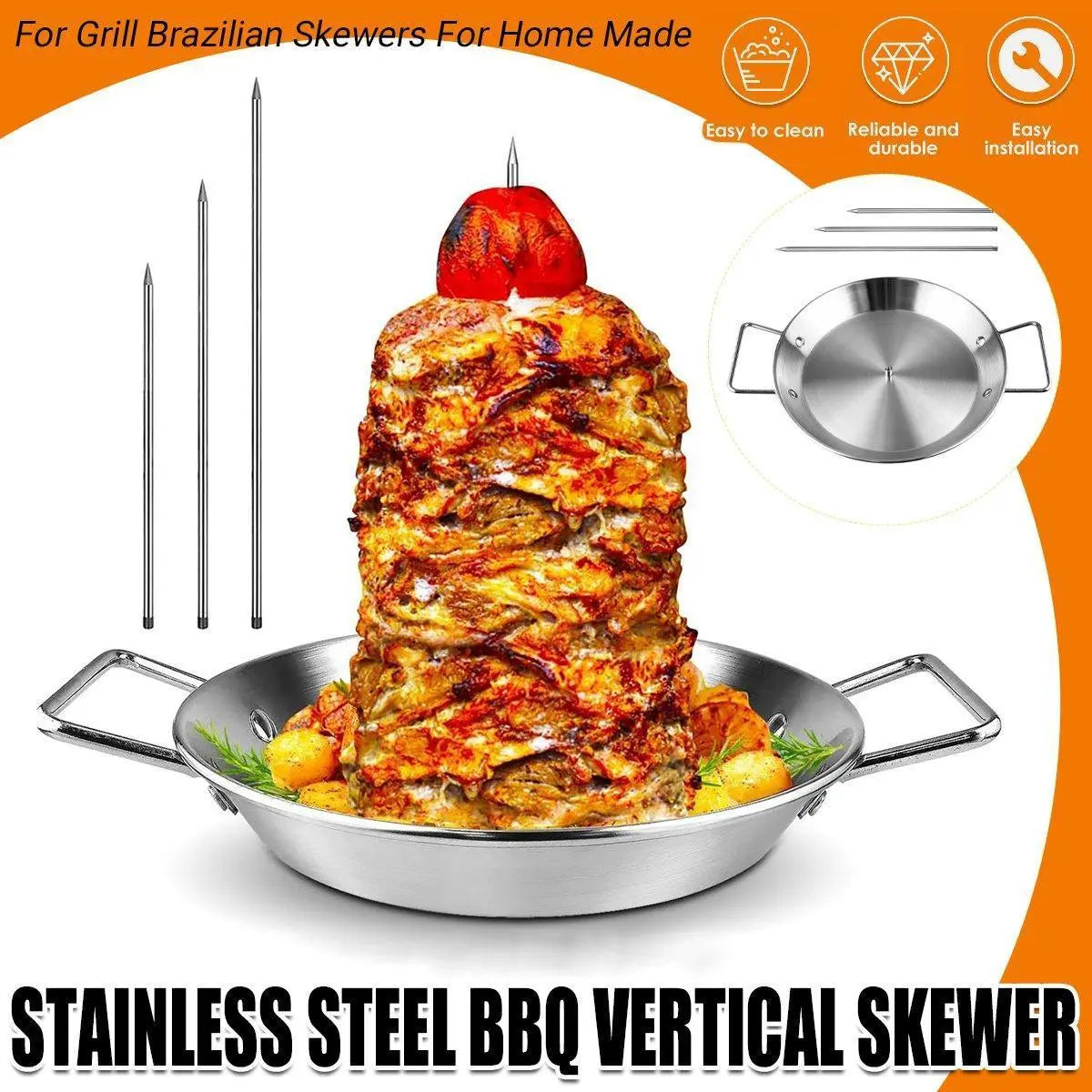 Stainless Steel BBQ Rotisserie Pan Kit Accessories - BBQ Backyard Supply Co