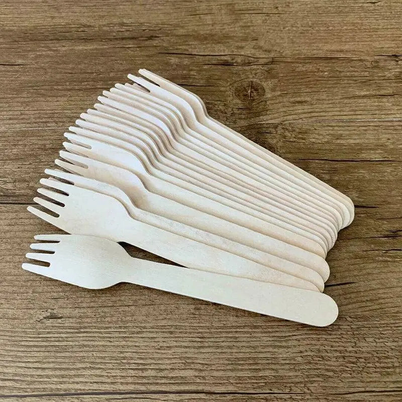 Wooden Cutlery Set Disposable Bamboo - 100PCS Knives - BBQ Backyard Supply Co