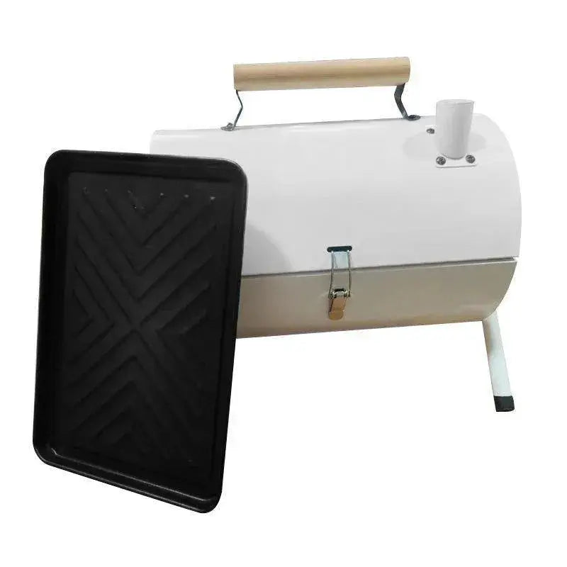 Grillz Charcoal BBQ Portable Grill Camping Barbecue Outdoor Cooking Smoker - White - BBQ Backyard Supply Co