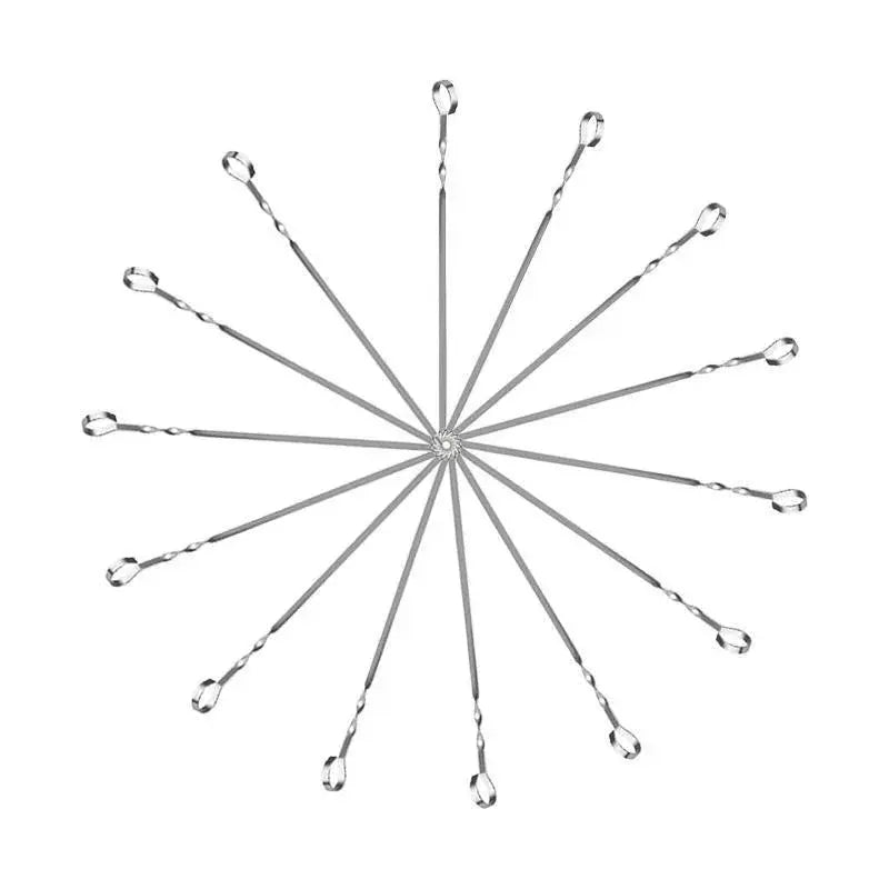 14-Pack Stainless Steel BBQ Skewers – 17" Flat Blade - BBQ Backyard Supply Co