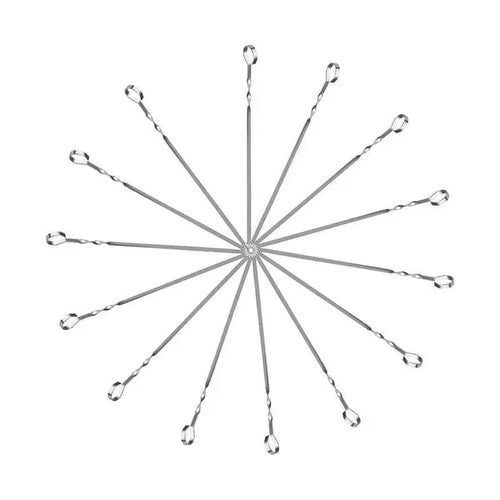 14-Pack Stainless Steel BBQ Skewers – 17" Flat Blade - BBQ Backyard Supply Co