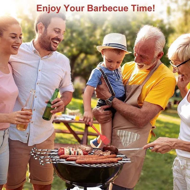 14-Pack Stainless Steel BBQ Skewers – 17" Flat Blade - BBQ Backyard Supply Co