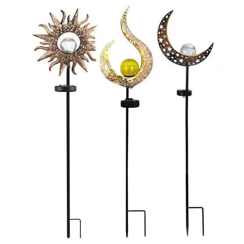 Solar Flame Garden Path Light – Outdoor LED Lantern, IP55 Waterproof, Auto Sensor, Amber Crackle Glass - BBQ Backyard Supply Co