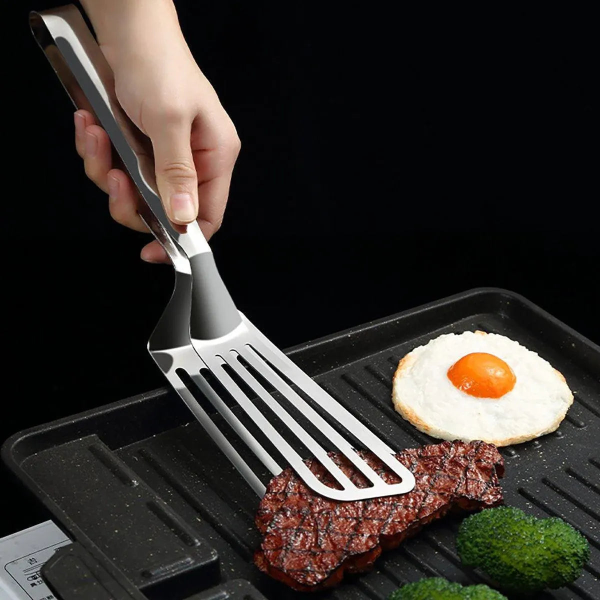 Multi-Functional Stainless Steel Steak Tongs