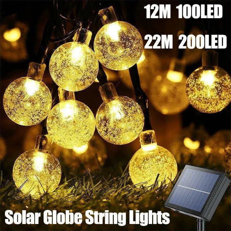 Solar Globe String Lights – 22M, 200 LEDs - BBQ Backyard Supply Co