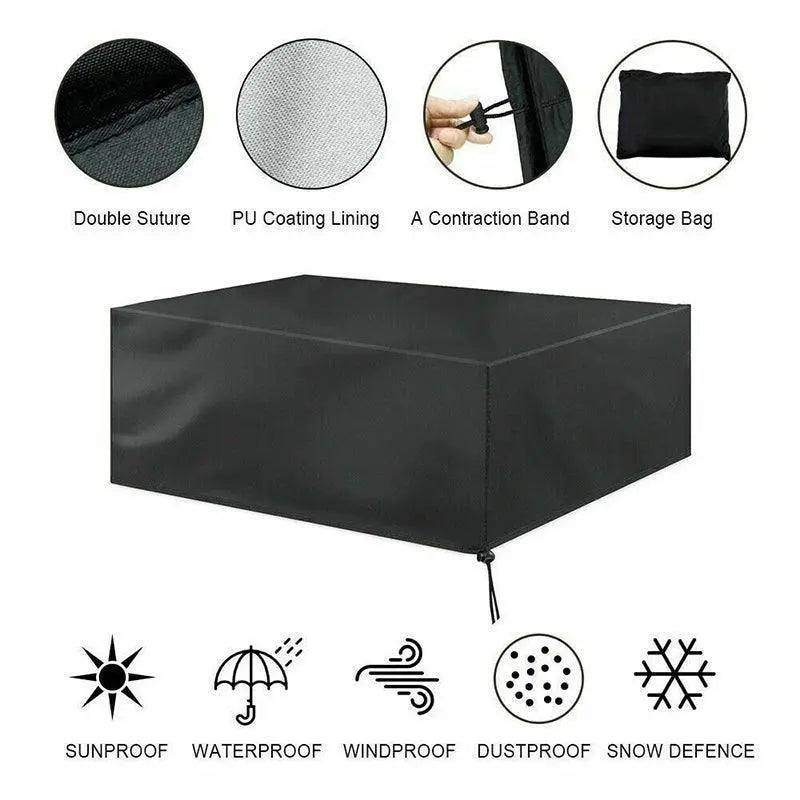 Waterproof Outdoor Furniture Cover - 126x126x74cm - BBQ Backyard Supply Co